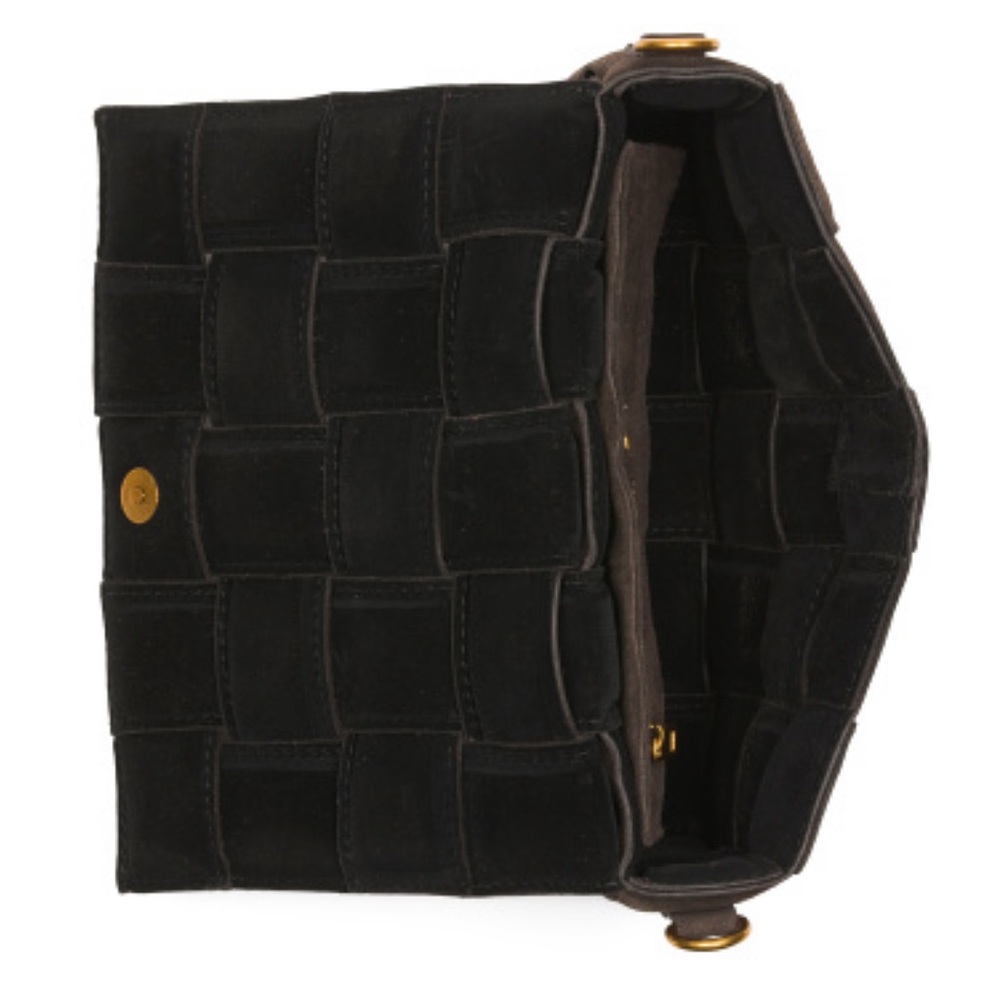 NWT VIOLA CASTELLANI TikTok viral chocolate brown Suede Cassette Crossbody - Picture 7 of 7